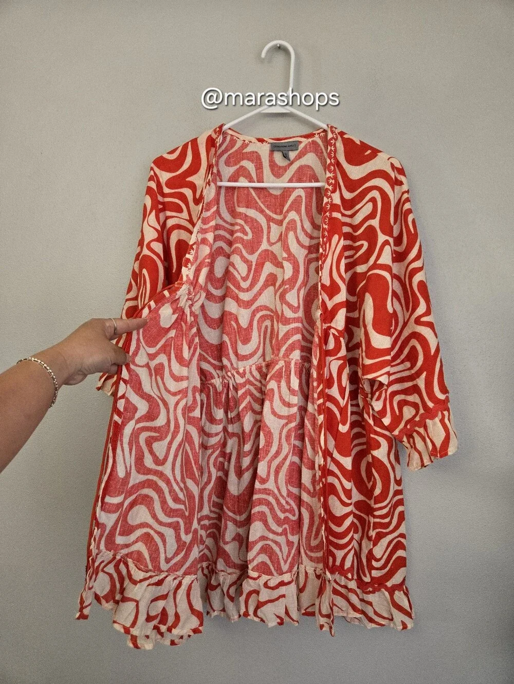 Conditions Apply Tie Front Cotton Linen Shawl Jacket